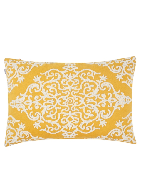 

HomeTown Green Single Geometric Square Cushion Cover, Yellow