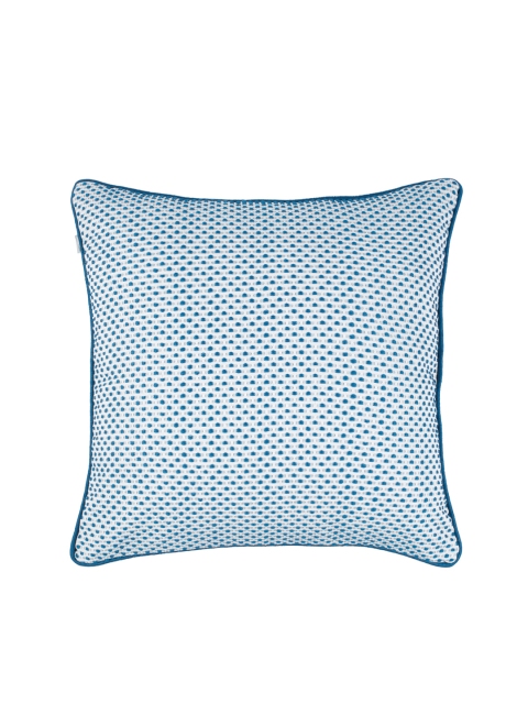 

Living Essence Blue Single Self Design Square Cushion Cover
