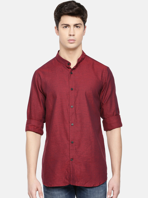 

Cross Court Men Maroon Slim Fit Solid Casual Shirt