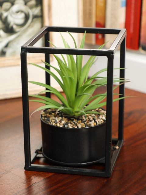 

PolliNation Green Artificial Succulent Plant With Metal Stand
