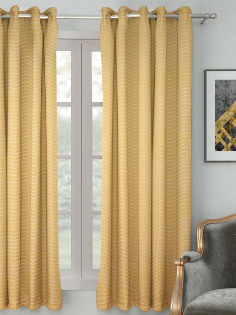 

HOUZZCODE Yellow Single Room Darkening Window Curtain