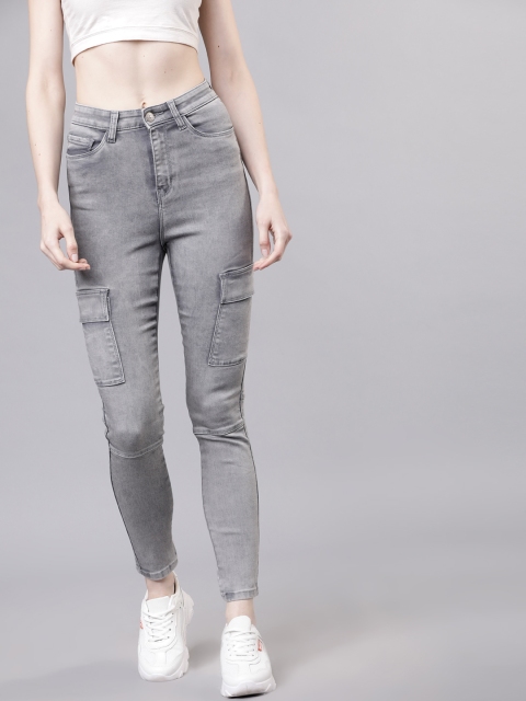 

Tokyo Talkies Women Grey Skinny Fit Mid-Rise Clean Look Stretchable Jeans