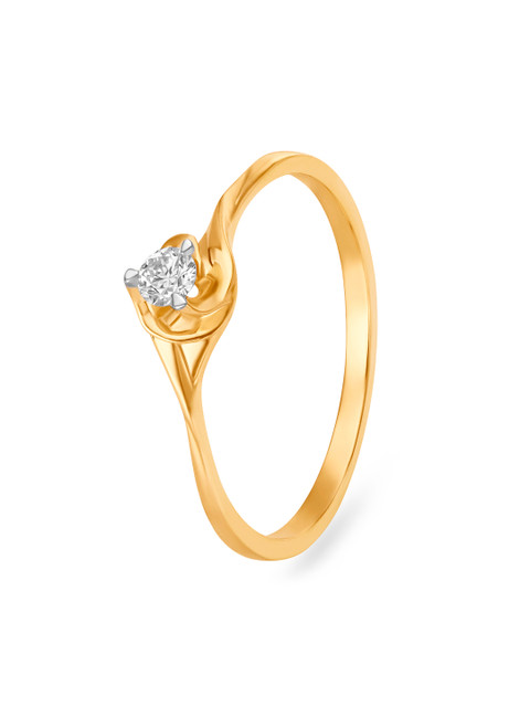 

Mia by Tanishq 14KT Gold Diamond Ring for Women in Swirled Flower Design