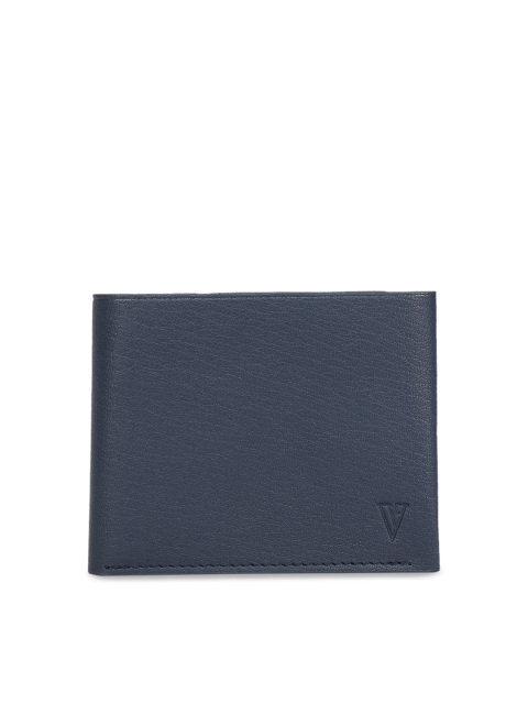 

Van Heusen Men Navy Blue Solid Leather Two Fold Wallet