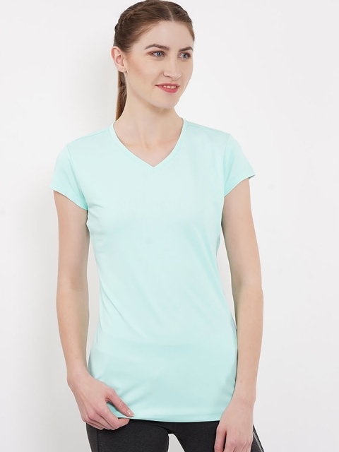 

Sweet Dreams Women Sea Green Solid V-Neck T-shirt
