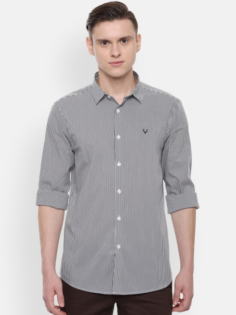 

Allen Solly Men White Slim Fit Striped Casual Shirt