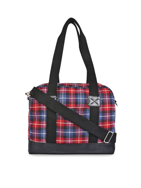 

Anekaant Red & Blue Checked Shoulder Bag