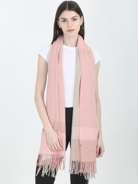 

FabSeasons Women Pink Striped Scarf