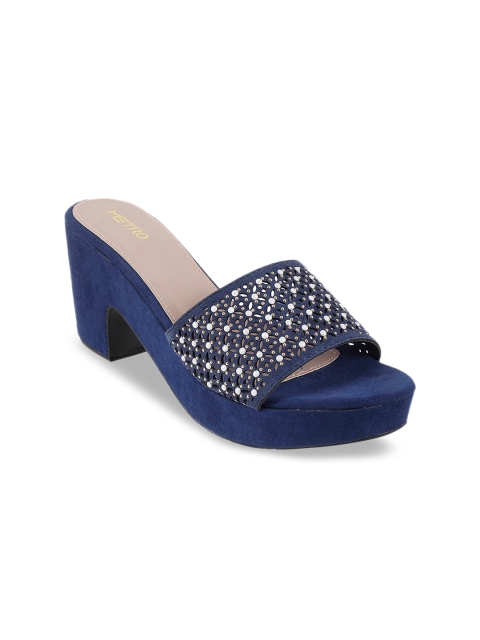 

Metro Women Blue & White Textured Sandals