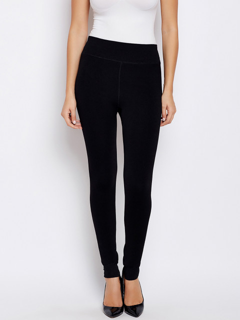 

Golden Girl Women Black Solid Thermal Bottoms