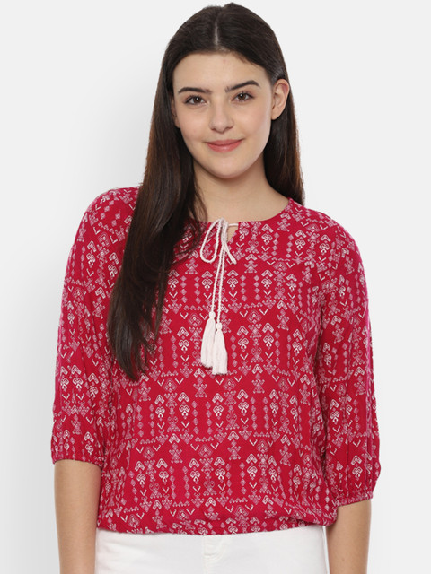

People Women Pink Printed Top
