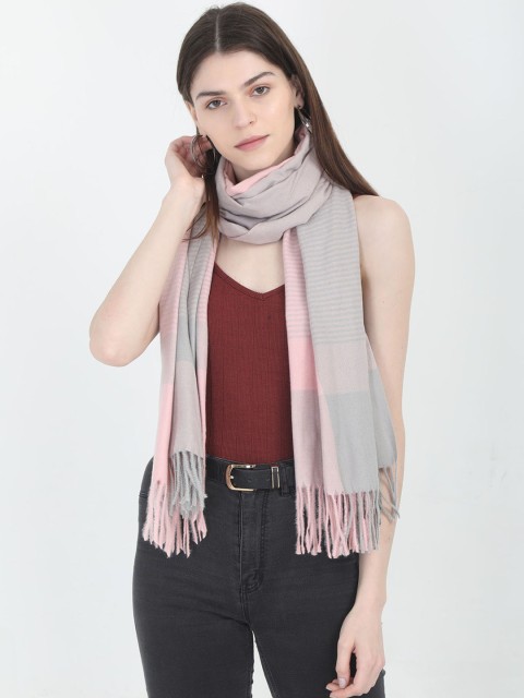 

FabSeasons Women Pink Striped Scarf