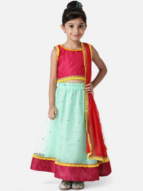 

BownBee Green Ready to Wear Pattu Pavadai with Dupatta