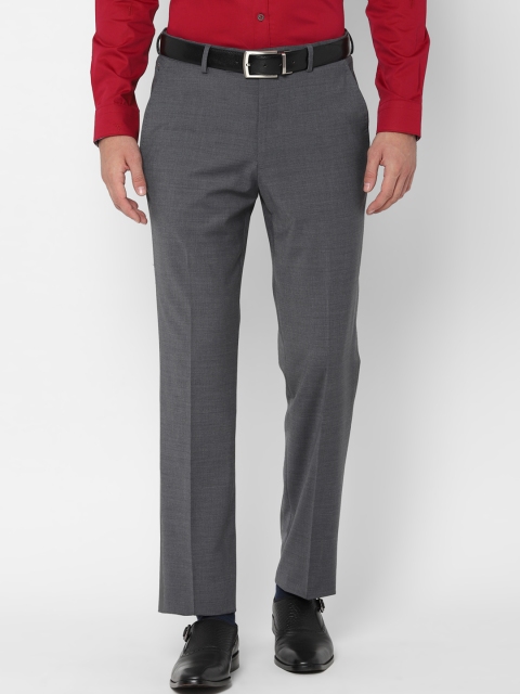

SIMON CARTER LONDON Men Grey Slim Fit Solid Formal Trousers