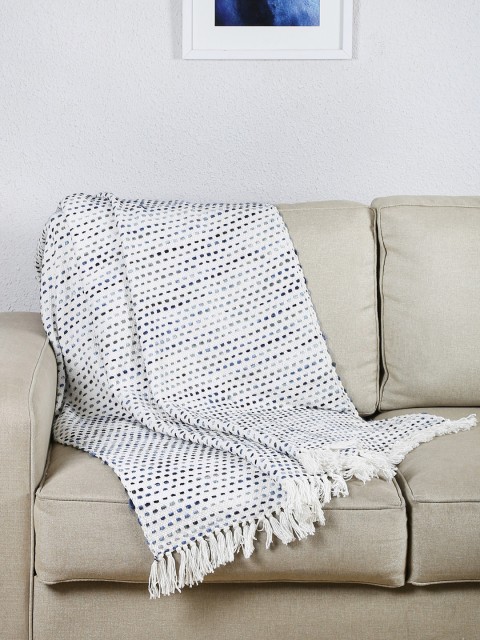 

House This Blue Patterened Throw