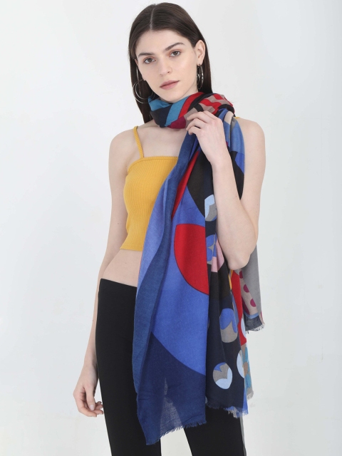 

FabSeasons Women Blue & Red Printed Scarf