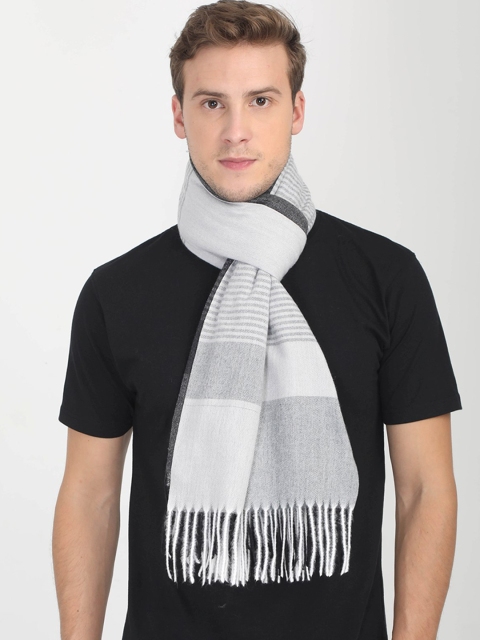 

FabSeasons Unisex Black & Off White Striped Muffler