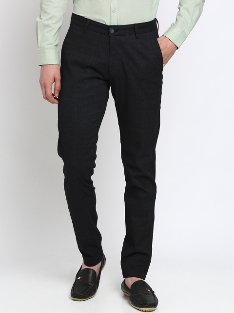 

Crocodile Men Black Slim Fit Solid Formal Trousers