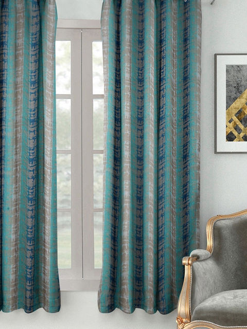 

HOUZZCODE Blue Single Room Darkening Window Curtain