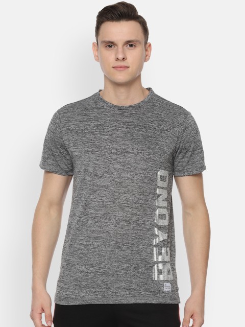 

People Men Grey Printed Round Neck T-shirt