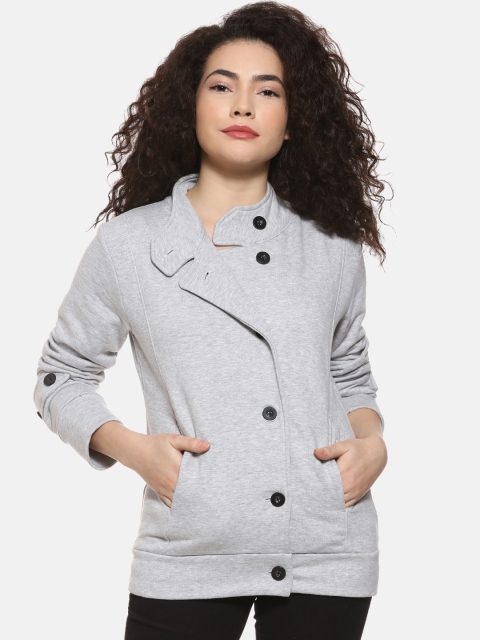 

Campus Sutra Women Grey Solid Tailored Jacket