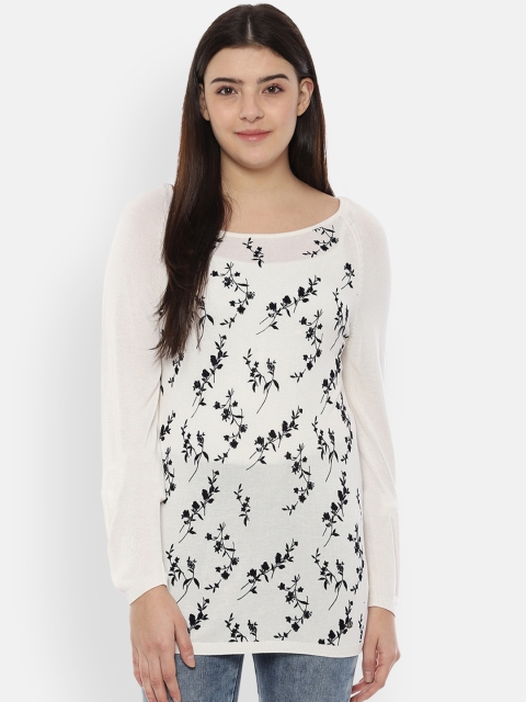 

Allen Solly Woman White & Black Printed Top