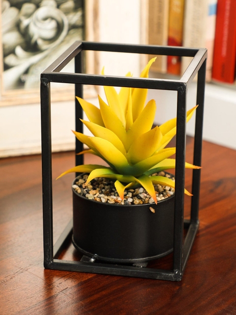 

PolliNation Yellow Green Artificial Bonsai Plant With Metal Stand