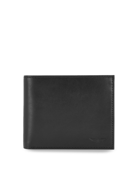 

Park Avenue Men Black Solid Two Fold Leather Wallet