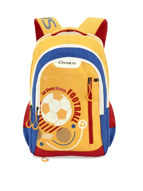 

Genius Unisex Yellow Printed 19 inches Large Campus Backpack