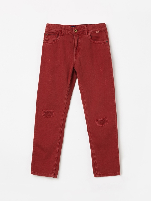 

Fame Forever by Lifestyle Boys Red Slim Fit Mid-Rise Clean Look Jeans