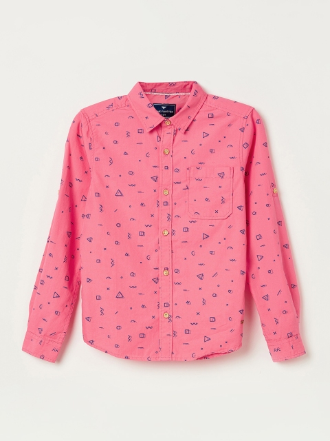 

Fame Forever by Lifestyle Boys Pink & Blue Slim Fit Printed Casual Shirt