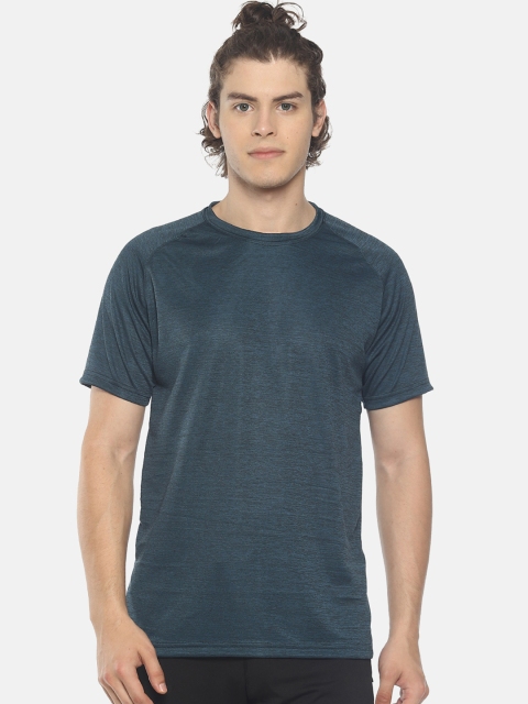 

OBOW Men Blue Solid Round Neck Dri Fit T-shirt