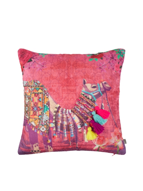 

Living Essence Pink Single Ethnic Motifs Square Cushion Cover