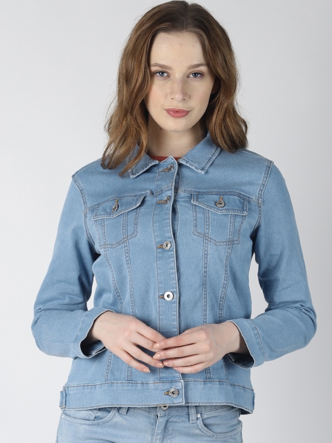 

Blue Saint Women Blue Solid Denim Jacket