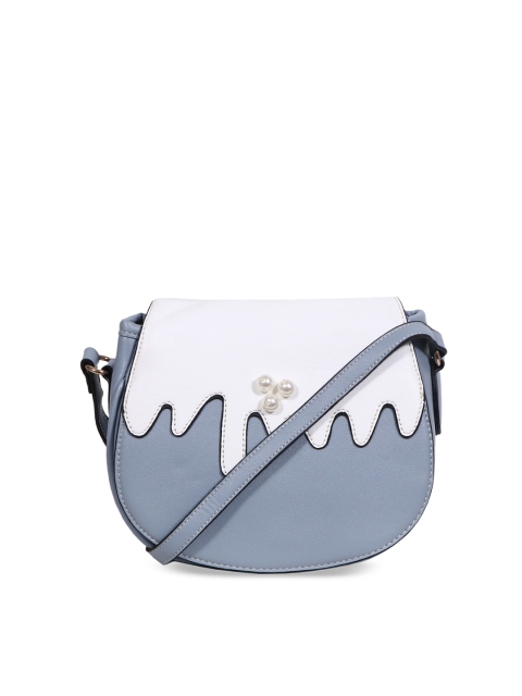 

Diwaah Blue & Grey Colourblocked Sling Bag