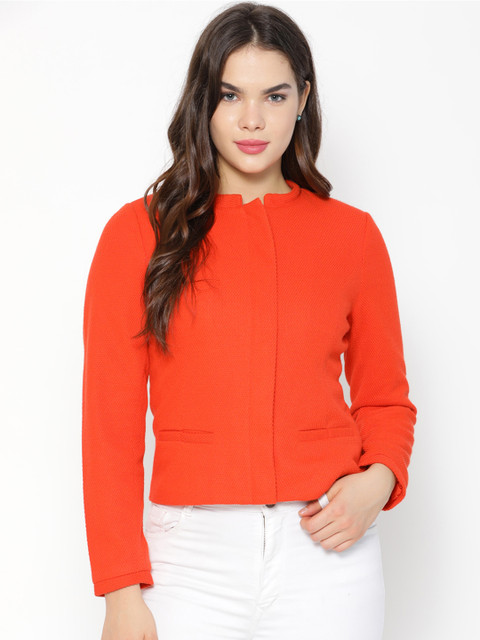 

Gipsy Women Orange Solid Tailored Jacket