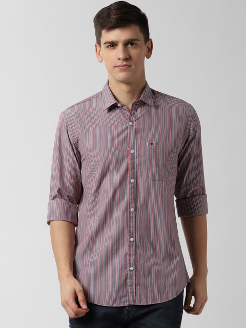 

Peter England Casuals Men Grey Slim Fit Striped Casual Shirt