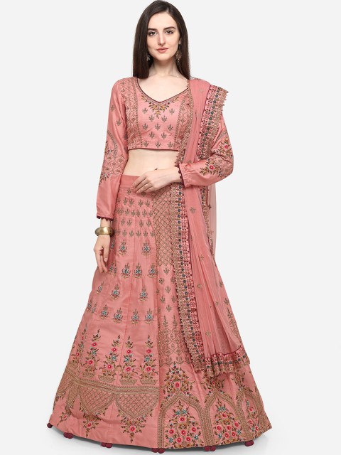 

RIYA Pink Unstitched Lehenga & Blouse with Dupatta