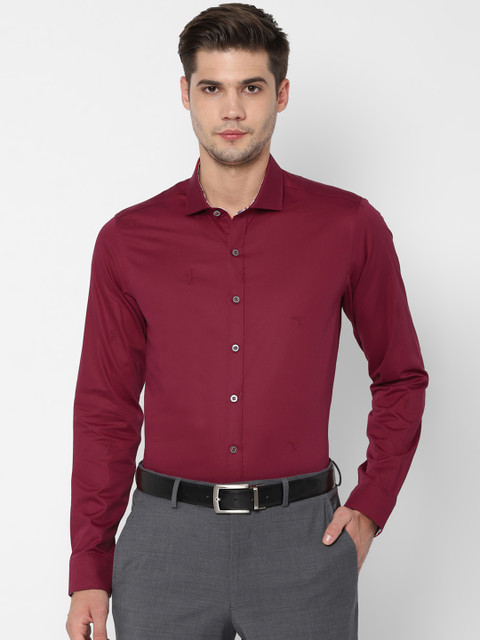 

SIMON CARTER LONDON Men Maroon Slim Fit Solid Formal Shirt