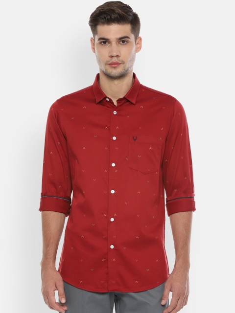 

Allen Solly Men Red Slim Fit Printed Casual Shirt
