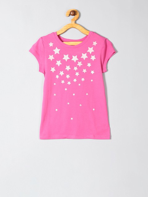 

GAP Girls Pink Printed Round Neck T-shirt