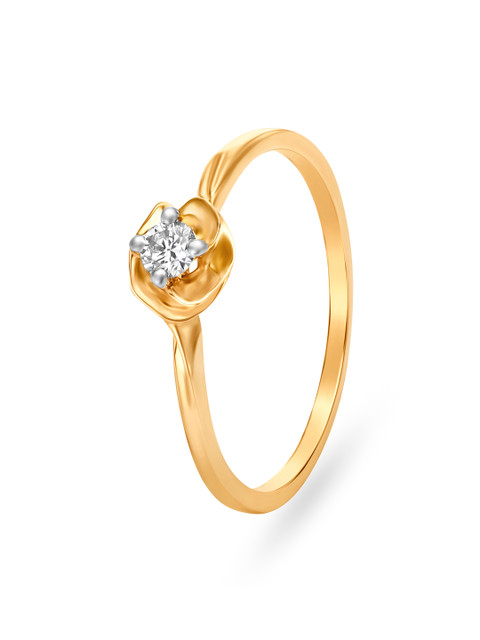 

Mia by Tanishq 14KT Gold Diamond Ring for Women in Tapered Band