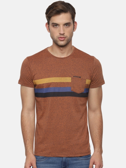 

Solly Jeans Co. Men Brown Striped Round Neck T-shirt
