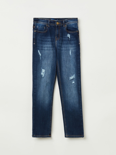 

Fame Forever by Lifestyle Boys Blue Slim Fit Mid-Rise Low Distress Jeans