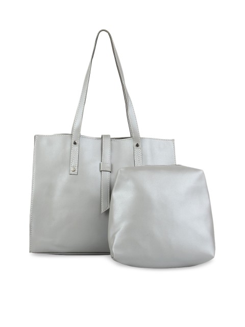 

Toteteca Women Silver-Toned Solid Tote Bag