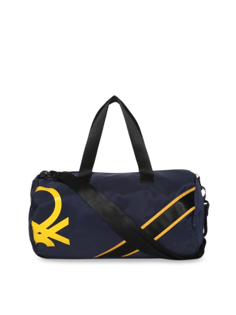 

United Colors of Benetton Unisex Navy Blue & Yellow Printed Duffel Bag
