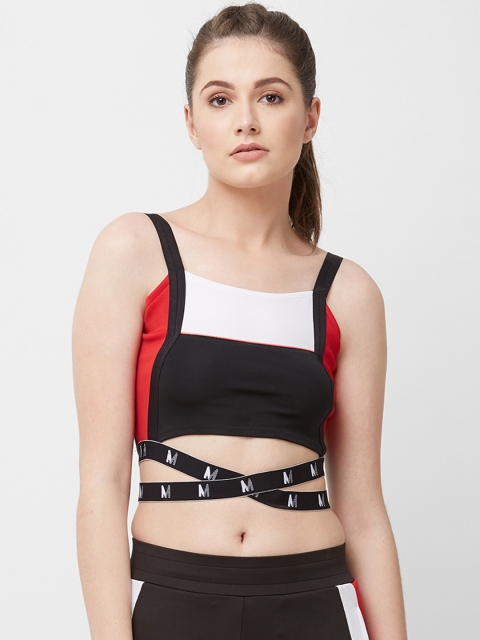 

Imagica Women Black Colourblocked Fitted Top