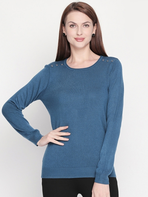 

Honey by Pantaloons Women Blue Solid Sweater