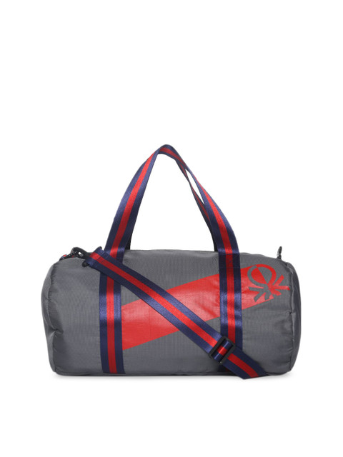 

United Colors of Benetton Unisex Grey Printed Duffel Bag