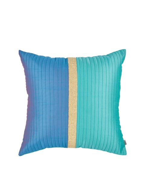 

HomeTown Grey Single Self Design Square Cushion Cover, Blue